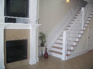 fireplace/stair case