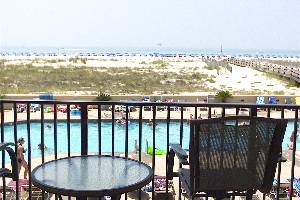 Balcony, pool, beach