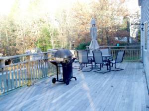 Large mahogany deck